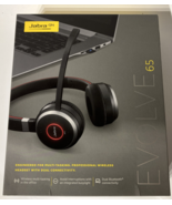New Jabra Evolve 65 Wireless Over-Ear Bluetooth Headphones Black/Red - $147.30 CAD