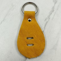 Soft Yellow Leather Keychain Keyring - $6.92