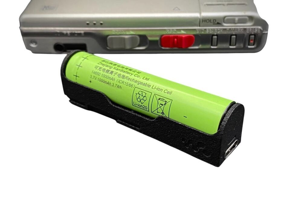 USBC 1000mAh Battery Case Attachment For SONY MD MZ-R50 R5ST LIP-8  			