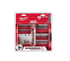 Milwaukee 48-32-4024 Shockwave Impact Duty Drill and Driver Set 50-Piece - £22.22 GBP
