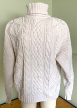 Vintage L.O.G.G. Fine Knitwear Ivory Knitted Turtleneck Soft Sweater Pullover - £26.99 GBP