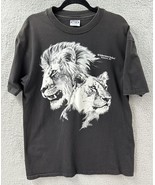 Vintage Lion Shirt Mens XL Black Wilderness Safari Single Stitch Made In... - $21.00