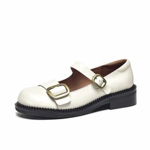 ita Shoes Women Cow Leather Mary Janes Round Toe  Buckle Strap Wide Band Sweet G - £134.44 GBP
