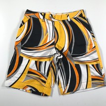 Loudmouth Shorts Mens 32 Yellow Black Yellow Orange Geometric Golf Outdoors - $41.82