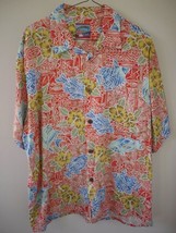 Vintage Joe Kealuhas Colorful Cotton Genuine Hawaiian Aloha Short Sleeve Shirt  - £19.48 GBP