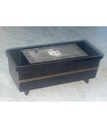 Vintage Black  Music Jewelry Box Velvet Lined W/ Legs Made in Japan 8”x ... - £12.67 GBP