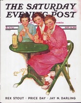 Saturday Evening Post Cover Only Sept 21 1935 Ladies At Soda Fountain Vintage - £22.05 GBP