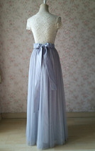 SILVER GRAY Tulle Maxi Skirt Wedding Bridesmaid Custom Plus Size Tulle Skirt image 2