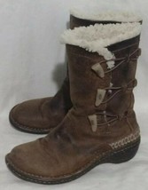 UGG Kona Brown Leather Sheepskin Toggle Boots 5156 Womens US 6 (RR) - £23.68 GBP