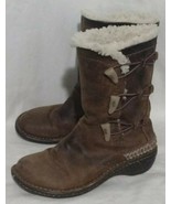 UGG Kona Brown Leather Sheepskin Toggle Boots 5156 Womens US 6 (RR) - £23.37 GBP
