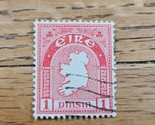 Ireland Stamp Map of Ireland 1p Used Red - $1.89