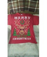 Dec 25th Men L Merry Christmas Reindeer T Shirt Sunglasses Tree Xmas Wre... - £13.98 GBP