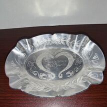 Wendell August Handmade Bowl Metal Heart Engraved Bowl 10.25” x 7” Alumi... - $12.38