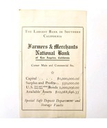 1910 Farmers &amp; Merchants National Bank Advertisement Los Angeles Califor... - $369.57 MXN