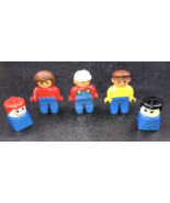 Lot of Five (5) Different Vintage Lego Duplo People Figure -- - £7.44 GBP