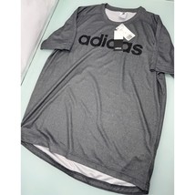 Adidas Men T Shirt Climalite Heather Gray Fitness Workout Performance Large L - £15.55 GBP