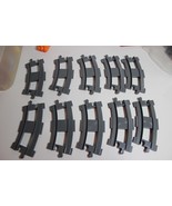Lego Duplo Grey Gray Train Track pieces parts 10 piece curved 6&quot; long - £13.25 GBP