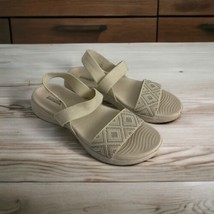 Skechers Women Sandals Size 9 Goga Mat On the Go Beige Elastic Slingback Comfort - £20.95 GBP