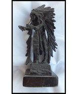 Austrian Bronze Chief Shot in the Eye Carl Kauba Sculpture - $18,658.53 MXN
