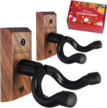 Guitar Wall Mount 2 Pack, Black Walnut Wood Guitar Hanger, U-Shaped Guit... - $24.87