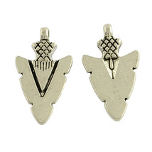 20 Arrowhead Charms Silver Arrowhead Pendants Southwestern Western Jewelry 19mm - £2.59 GBP