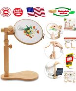 Adjustable Embroidery Hoop Stand in Beech Wood - Perfect for Needlework ... - $65.73 CAD