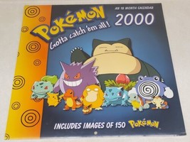 NOS Vintage 2000 Pokémon 18-month Calendar Collectible Nintendo SEALED - £18.36 GBP