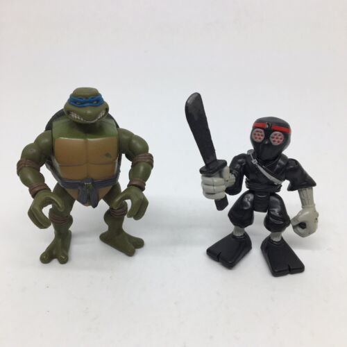 Primary image for TMNT Ninja Turtles Playmates Foot Soldier 2.5" & a 3" Ninja Turtle - Unbranded 