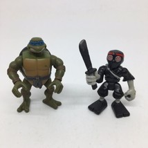 TMNT Ninja Turtles Playmates Foot Soldier 2.5" & a 3" Ninja Turtle - Unbranded  - $10.75
