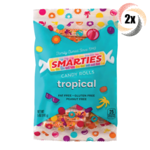 2x Bags Smarties Tropical Flavored Hard Candy Rolls | Fat &amp; Gluten Free | 5oz - £9.20 GBP