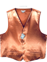 Daniel Ellissa Men&#39;s Rust Vest 5 Buttons Matching Back 100% Polyester Si... - $19.99
