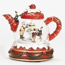 Roman LED Lit Teapot with Elves Animated Christmas Musical #130203 - £94.62 GBP