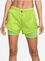 Nike Dri-fit Tempo Luxe Icon Clash Running Shorts Womens L Automic Green... - $34.52