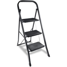 3 Step Ladder, Folding Step Stool with Wide Anti-Slip Pedal, 330 lbs Stu... - £55.99 GBP