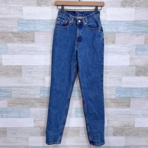 Levis Vintage 512 Slim Straight Jeans Blue Medium Wash Womens Juniors 1 24x30.5 - £100.51 GBP
