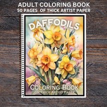 Daffodils - Spiral Bound Adult Coloring Book - Thick Artist Paper - 50 pages - £22.73 GBP