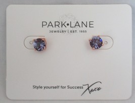 PARK LANE polished rose gold PURPLE PASSOIN Impression Earrings pair set - £27.90 GBP