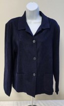 Casual Corner Annex Women Textured Navy Blue Blazer 12 Petite Korea - £12.72 GBP