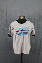 Vintage Graphic T-shirt - Las Vegas Ringer Tee Screen Stars - Men&#39;s XL - £38.42 GBP
