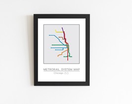 Minimalist Chicago &quot;L&quot; Metro Map - £11.10 GBP+