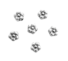 100 Tibetan Antiqued Silver 7x6mm Flower Flat Scalloped Disc Bali Spacer... - £7.62 GBP