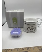 Scentsy Love Country Element Wax Warmer Cream White Retired With Lavende... - £15.08 GBP