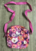 Vintage Sanrio Smiles Hello Kitty Hibiscus Floral Crossbody Purse Bag Pink 2002 - £35.88 GBP