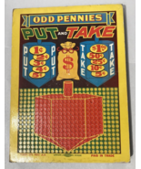 Vintage Punch Board ODD PENNIES PUT TAKE Game Gambling Trade Simulator D... - €25,66 EUR