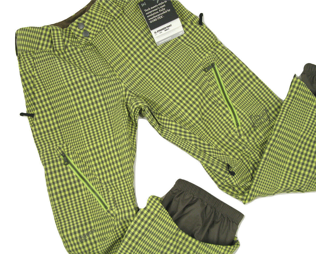 NEW! $370 Burton Mens AK 2L Stagger Snowboard Pants!  XS  *Radiator Gingham* - £143.43 GBP