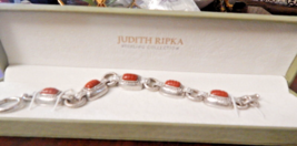 new Judith Ripka - Sterling Silver Red Jasper Toggle Link Bracelet - £201.69 GBP