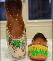 Women Indian Jutti Mirror leather Bellies Wedding Party US Size 5-10 DLY Flora - £26.08 GBP