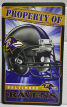 Baltimore Ravens 7.25&quot; by 12&quot; Property of Plastic Sign - NFL - £7.65 GBP