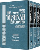 Artscroll Schottenstein Mishnah Elucidated Seder Moed 3 Volume Set FULL SIZE  - £59.91 GBP