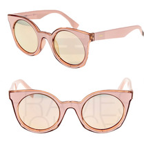 FENDI BE YOU FF0196FS Pink Rose Gold Mirrored Sunglasses Cat Eye Runway 0196 - £205.75 GBP